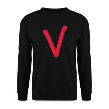 V - einfach nur V - Unisex Pullover - Schwarz - Vorne - Alina (178cm) & Michal (187cm)