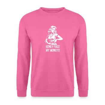 Vintage Retro Mädchen Finanzielles Zitat - Unisex Pullover - Pink - Vorne