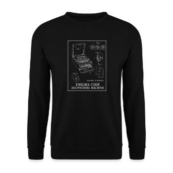 Enigma Code Deciphering Machine Illustration - Unisex Sweatshirt - black - Front - Alina (178cm) & Michal (187cm)