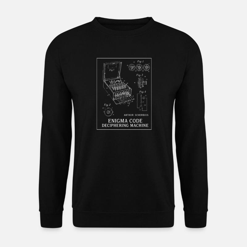 Enigma-Code-Entschlüsselungsmaschine, Illustration - Unisex Pullover - Schwarz