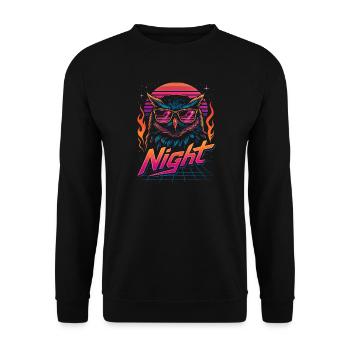 oiseau de nuit drôle hibou amant oiseau de nuit - Sweat-shirt Unisexe - noir - Devant - Alina (178cm) & Michal (187cm)