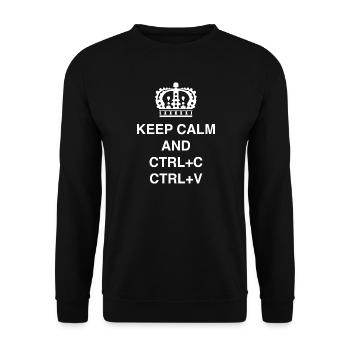 T-shirts de classe Keep calm et CTRL+C CTRL+V - Sweat-shirt Unisexe - noir - Devant - Alina (178cm) & Michal (187cm)
