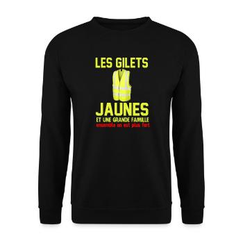 Yellow Wests T-Shirt - Unisex Pullover - Schwarz - Vorne - Alina (178cm) & Michal (187cm)