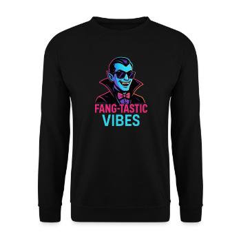 Vampire Design - Fang-Tastic Vibes - Sweat-shirt Unisexe - noir - Devant - Alina (178cm) & Michal (187cm)