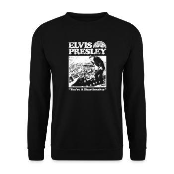 Elvis Presley You're A Heartbreaker Avec Image - Sweat-shirt Unisexe - noir - Devant - Alina (178cm) & Michal (187cm)