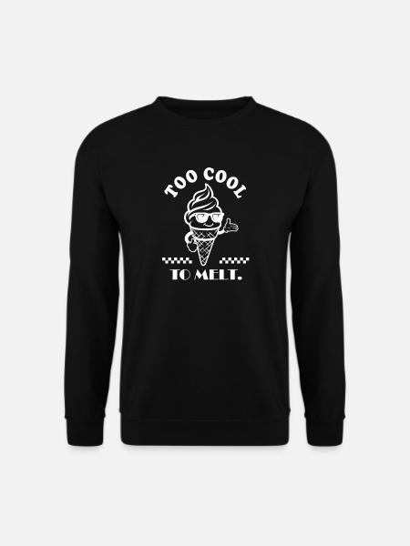 Too Cool to Melt – Lustiges Retro Eiscreme Design - Unisex Pullover - Schwarz