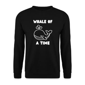 Wal der Zeit Lustiger Humor - Unisex Pullover - Schwarz - Vorne - Alina (178cm) & Michal (187cm)