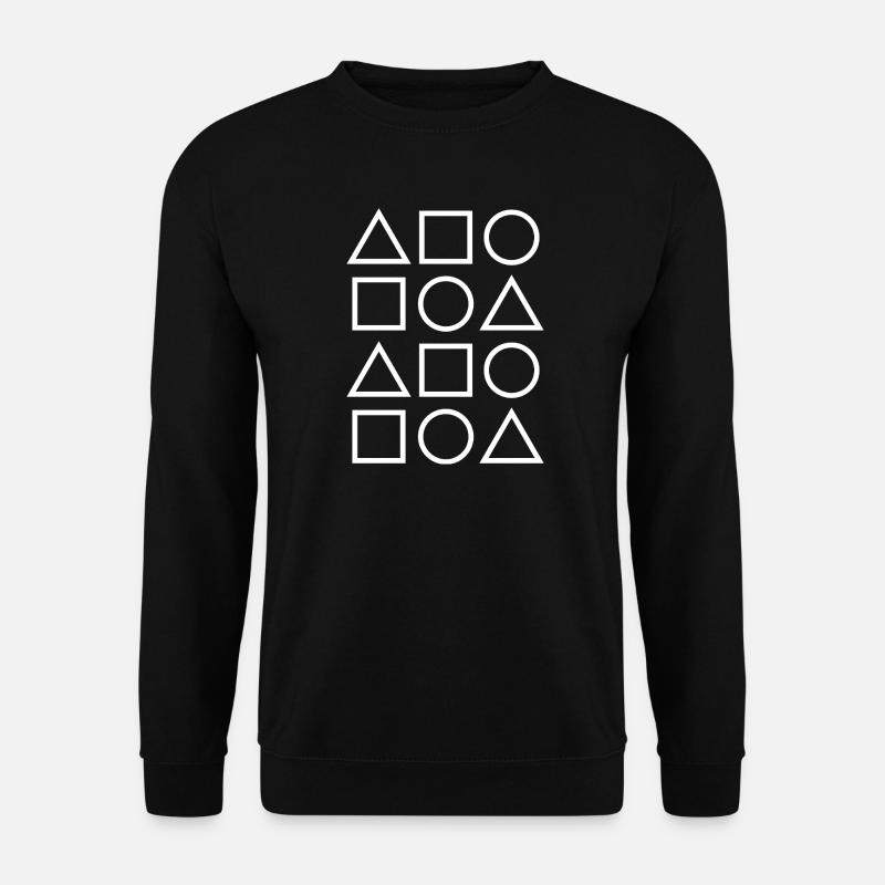 Geometrisches Glyphengitter - Unisex Pullover - Schwarz