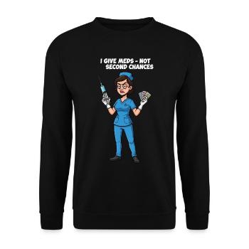 Nurse Saying Medicine Illustration - Unisex Sweatshirt - black - Front - Alina (178cm) & Michal (187cm)