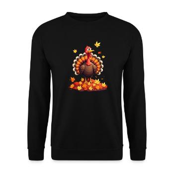 Thanksgiving Drôle Dinde de Thanksgiving - Sweat-shirt Unisexe - noir - Devant - Alina (178cm) & Michal (187cm)
