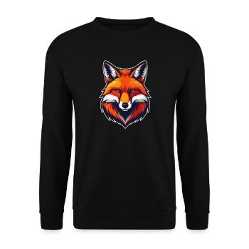 Wild Fox – Un motif animalier puissant pour les amoureux de la nature - Sweat-shirt Unisexe - noir - Devant - Alina (178cm) & Michal (187cm)