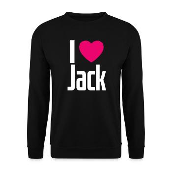 I Love Jack Pink Heart I Love Jack - Unisex Sweatshirt - black - Front - Alina (178cm) & Michal (187cm)