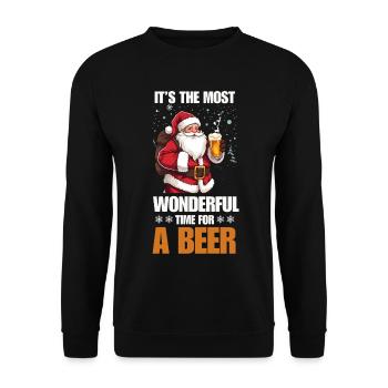 Weihnachten, die beste Zeit für Bier Xmax Santa - Unisex Pullover - Schwarz - Vorne - Alina (178cm) & Michal (187cm)