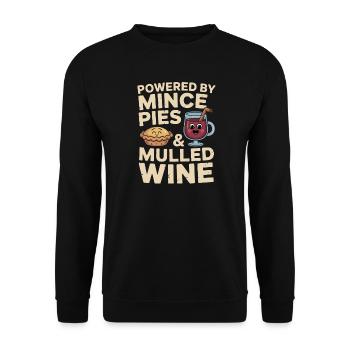 Propulsé par des tourtes hachées et du vin chaud - Sweat-shirt Unisexe - noir - Devant - Alina (178cm) & Michal (187cm)