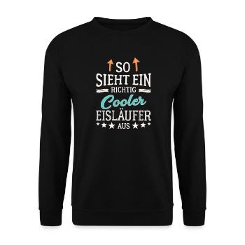 So sieht ein richtig cooler Eisläufer aus - Unisex Pullover - Schwarz - Vorne - Alina (178cm) & Michal (187cm)