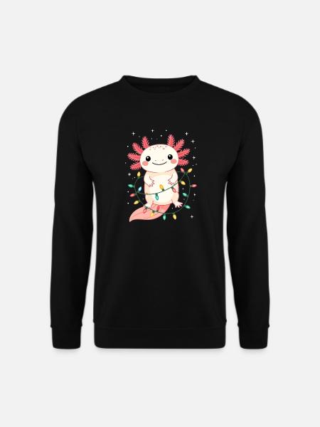 Pull de Noël Axolotl Drôle Mignon - Sweat-shirt Unisexe - noir