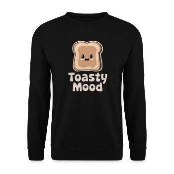 Ambiance Chaleureuse – Mascotte du Toast - Sweat-shirt Unisexe - noir - Devant - Alina (178cm) & Michal (187cm)