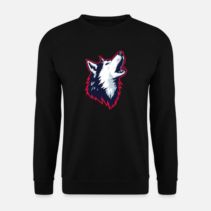 Heulender Husky im Logo Stil - Unisex Pullover - Schwarz