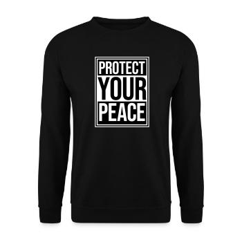 Protect Your Peace Mental Health Mindfulness - Unisex Sweatshirt - black - Front - Alina (178cm) & Michal (187cm)