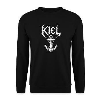 Ancre en métal noir de Kiel - Sweat-shirt Unisexe - noir - Devant - Alina (178cm) & Michal (187cm)