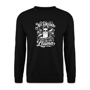 No Drama Lama – Chill Vibes - Unisex Sweatshirt - black - Front - Alina (178cm) & Michal (187cm)