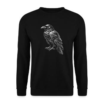 Raven Crest Monochrome Sketch - Unisex Sweatshirt - black - Front - Alina (178cm) & Michal (187cm)