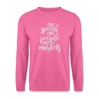 Free Speech Markets People Libertarian Freedom Logo - Unisex Sweatshirt - pink - Front