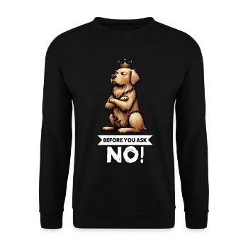 Before You Ask Golden Retriever Goldie Goldies - Unisex Sweatshirt - black - Front - Alina (178cm) & Michal (187cm)
