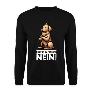 Before You Ask Golden Retriever Goldie Goldies - Unisex Sweatshirt - black - Front - Alina (178cm) & Michal (187cm)