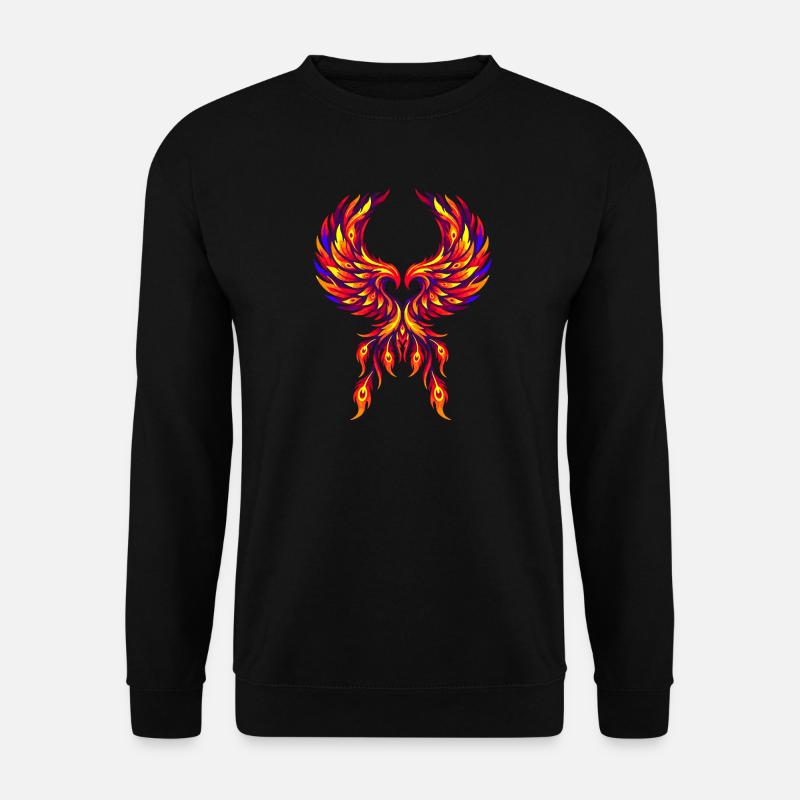 Phönix Herz – Zwei Seelen im Feuer der Verbindung - Unisex Pullover - Schwarz