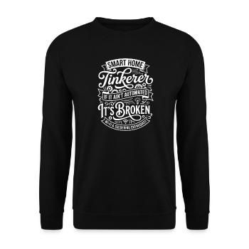 Smart Home Tinkerer Design - Unisex Pullover - Schwarz - Vorne - Alina (178cm) & Michal (187cm)