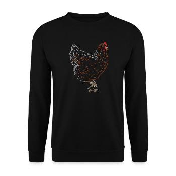 Coq ou poule - Sweat-shirt Unisexe - noir - Devant - Alina (178cm) & Michal (187cm)