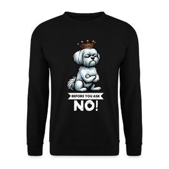 Before You Ask Malteser Maltese Owners Maltese - Unisex Sweatshirt - black - Front - Alina (178cm) & Michal (187cm)