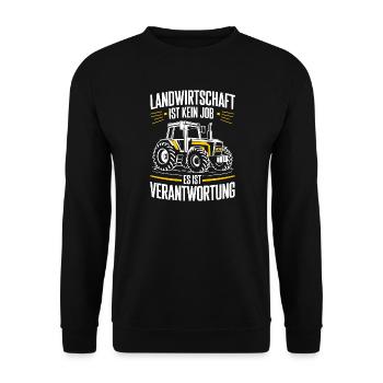  Landwirtschaft Ist Kein Job Es Ist Verantwortung - Unisex Pullover - Schwarz - Vorne - Alina (178cm) & Michal (187cm)