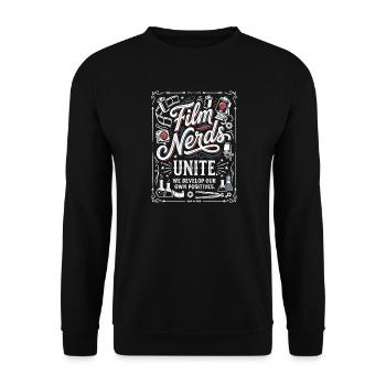Film Nerds Unite Creative Cinema Lovers - Unisex Sweatshirt - black - Front - Alina (178cm) & Michal (187cm)