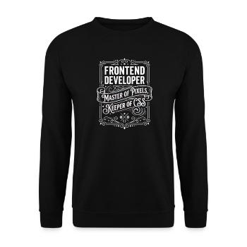 Frontend Developer Pixelmeister CSS - Unisex Sweatshirt - black - Front - Alina (178cm) & Michal (187cm)