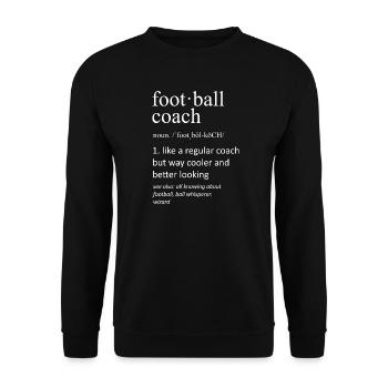 Football-Trainer-Definition Lustige Typografie-Kunst - Unisex Pullover - Schwarz - Vorne - Alina (178cm) & Michal (187cm)