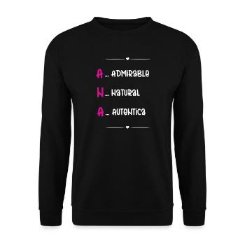 Cadeau personnalisé Ana - Sweat-shirt Unisexe - noir - Devant - Alina (178cm) & Michal (187cm)
