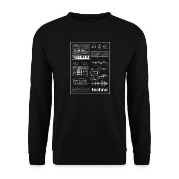Techno Studio Synthese - Unisex Pullover - Schwarz - Vorne - Alina (178cm) & Michal (187cm)