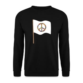 Kaleido Friedenssymbolflagge - Unisex Pullover - Schwarz - Vorne - Alina (178cm) & Michal (187cm)