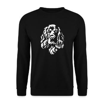 Englischer Cocker Spaniel Kopf "Black Edition" - Unisex Pullover - Schwarz - Vorne - Alina (178cm) & Michal (187cm)