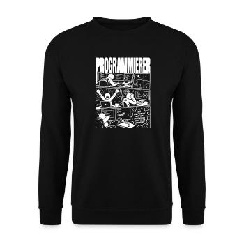 Programmierer lösen unbekannte Probleme - Unisex Pullover - Schwarz - Vorne - Alina (178cm) & Michal (187cm)
