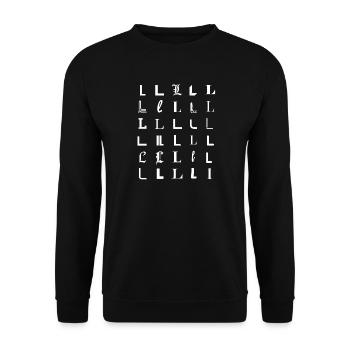 Glyphes L : portraits de polices variées - Sweat-shirt Unisexe - noir - Devant - Alina (178cm) & Michal (187cm)