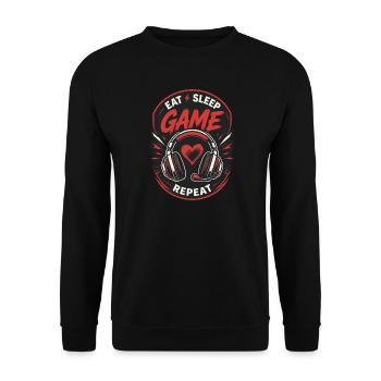 Gaming Lover Controller Design - Unisex Pullover - Schwarz - Vorne - Alina (178cm) & Michal (187cm)