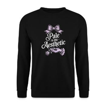 Blasse ästhetische Rosenschleife - Unisex Pullover - Schwarz - Vorne - Alina (178cm) & Michal (187cm)
