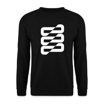 Flowwave-Stripes Abstract - Unisex Pullover - Schwarz - Vorne - Alina (178cm) & Michal (187cm)