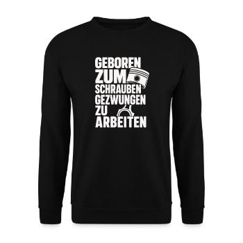 Geschraubt statt gezwungen - Unisex Pullover - Schwarz - Vorne - Alina (178cm) & Michal (187cm)