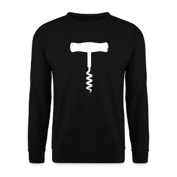 Corkscrew Vintage Wine Icon - Unisex Sweatshirt - black - Front - Alina (178cm) & Michal (187cm)