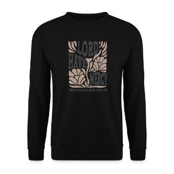 Écriture florale du seigneur aie pitié - Sweat-shirt Unisexe - noir - Devant - Alina (178cm) & Michal (187cm)