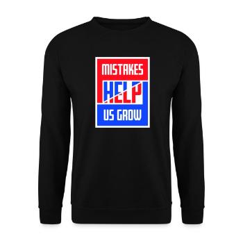 Mistakes Help Us Grow Lustig Motivational Wachstum - Unisex Pullover - Schwarz - Vorne - Alina (178cm) & Michal (187cm)